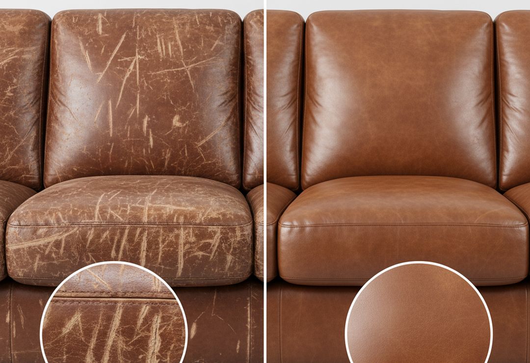 restauro pelle divano